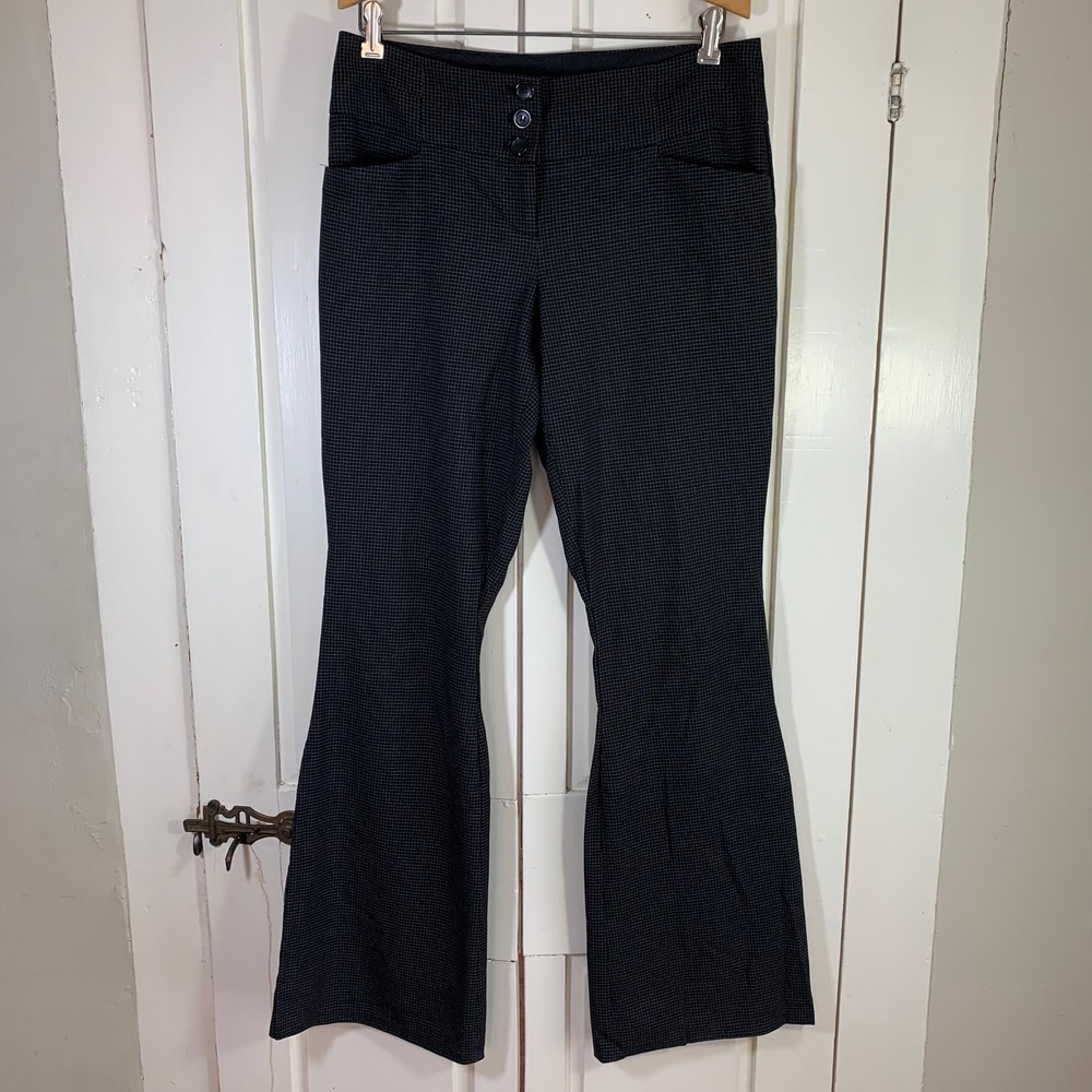 The Limited Collection Cassidy Fit Black Micro Plaid Flare Pants Size 8R Retro